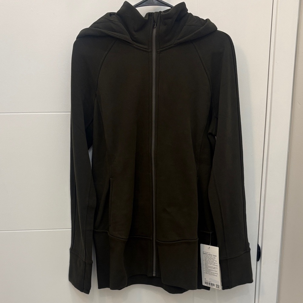 BNWT Lululemon Dark Green Zip-Up Radiant Jacket *Hood Size 10